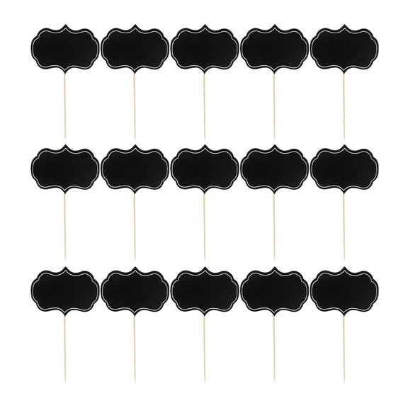 Cheese Markers 24pcs Black Chalkboard Picks Chalkboard Sign Cake Cupcake Toppers Buffet Labels Food Tags Blank Toothpick Flags For Wedding Birthday Party Decorations