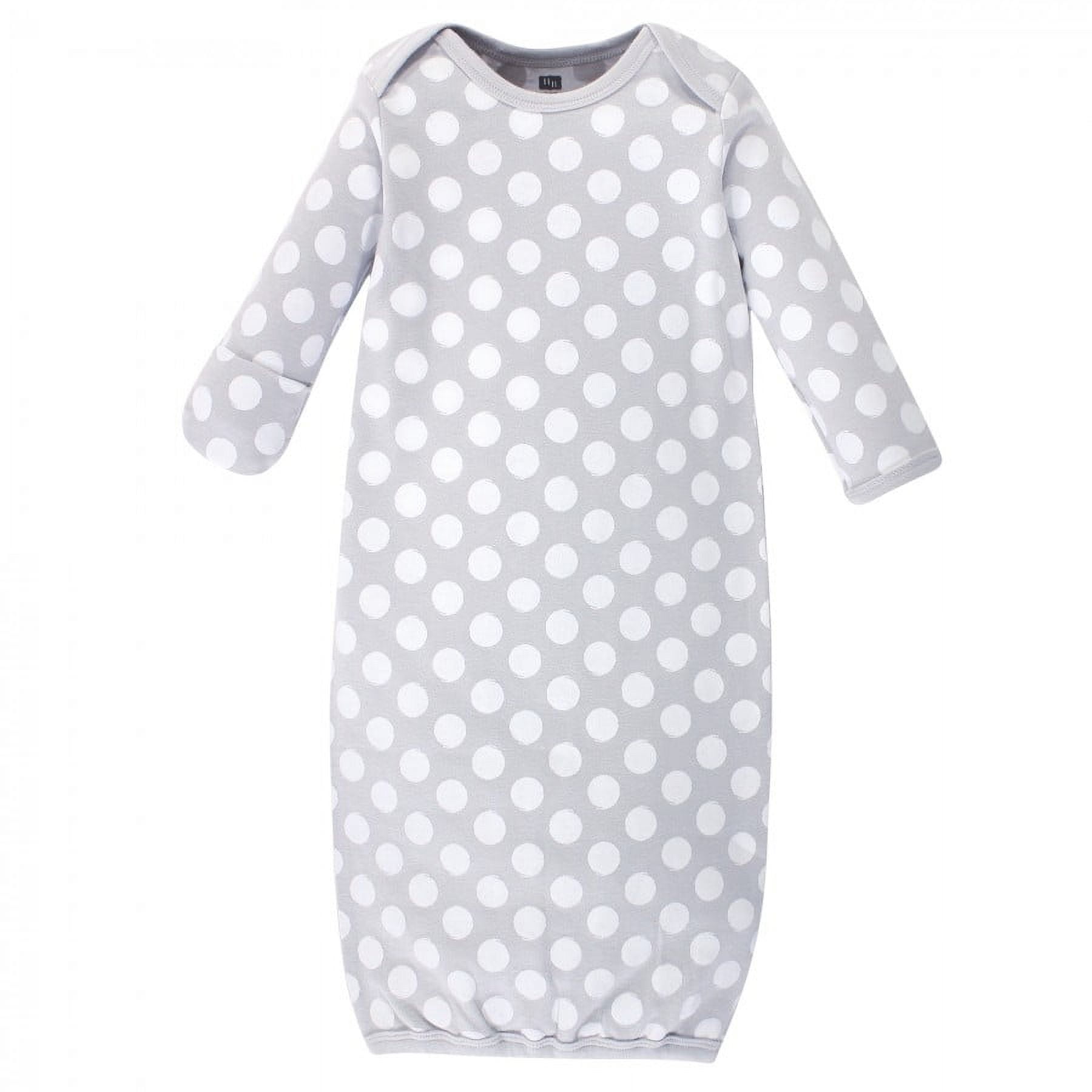 Hudson Baby Infant Cotton Long-Sleeve Gowns 4pk, Gray Elephant, 0-6 Months