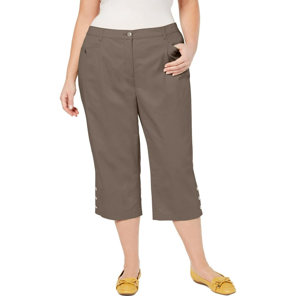 Karen Scott Karen Scott Womens Plus Tummy Control Comfort Waist Capri