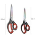 thumbnail image 2 of LIVINGO Fabric Scissors, 2 Pack Professional Titanium Sharp Heavy Duty Shears 9.5" / 8.5" Red, 2 of 6
