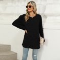 thumbnail image 5 of SWSMCLT Women's Soft Top Long Sleeve Sweater Warm Holiday Knit Winter Fall Fashion Tunic Top Spandex Crewneck Black XX-Large, 5 of 5