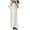 White, variant on Womens Chic Button Down Rolled-Up Sleeve Long Cotton Blouse Maxi Dress White, M
