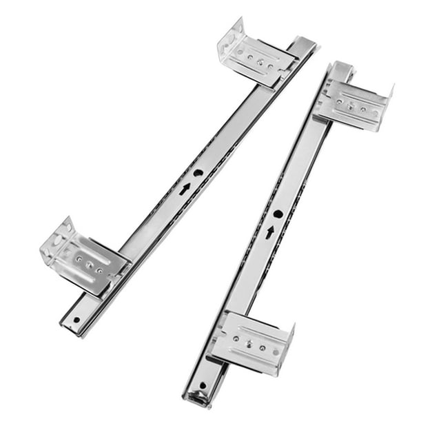 Bunblic Clavier Coulissant sous Bureau en Acier Robuste Matériel de Meuble avec Support Réglable en Hauteur Rails de 14 Pouces Ensemble 27mm Argent 4 Hauteurs