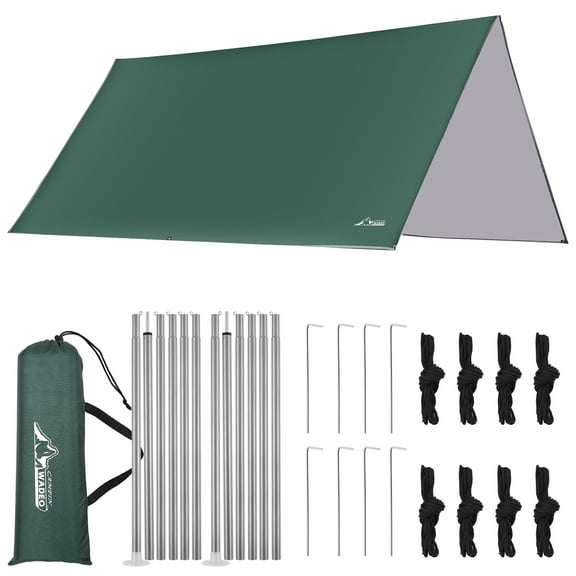 Wadeo Polyester 10 x 10 FT, Ultralight Rainfly Tarp