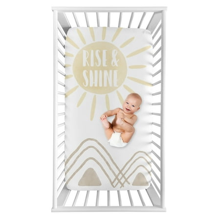 UPC: 0846480093664 | Desert Sun Taupe Rise and Shine Photo Op Fitted Crib Sheet Boy or Girl by Sweet Jojo Designs