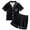 t#64Black167, variant on CAIVO Child Girls 2pcs Tween Girl Heart Print Button Down Lapel Short Sleeve Summer Shirt Tops Shorts Outfit Sets Soft Comfortable Kids Versatile Clothing Sets