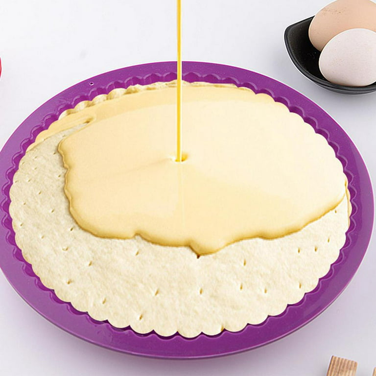 Tohuu Mini Tart Pans For Baking Non-stick Silicone Pie Pans For Baking 26cm Tart  Pan Silicone Pie Flan Pan Quick Release Pie Plate For Vegetable Pancakes  Pizza Taco Cheese Cakes Round Baking