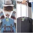 thumbnail image 5 of Square 2Pack PU Leather Floral Stripe Flower Cruise Luggage Tag with Privacy Cover and Name ID Tag for Travel Handbags Backpacks Luggage Tags, 5 of 6