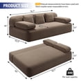 thumbnail image 7 of Miniyam 78.7" Sleeper Sofa Bed, Convertible Corduroy Floor Couch, No Assembly, 3 Pillows, Brown, 7 of 7