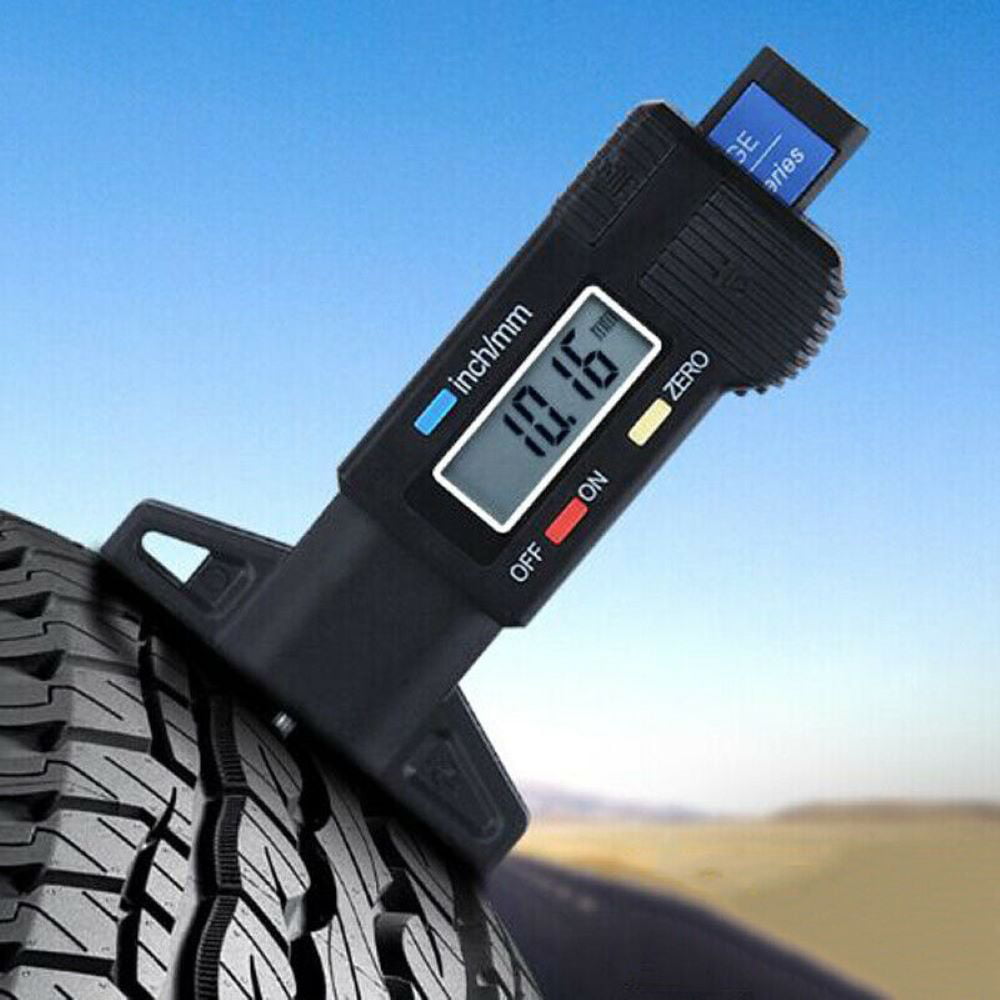 New LCD Display Digital Depth Gauge Tyre Tire Tread Brake Pad Shoe Wear 0-25.4mm 