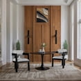 thumbnail image 2 of Meridian Furniture Sacha Grey Linen Textured Fabric Dining Chair (Set of 2), 2 of 11