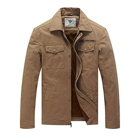 WenVen Men's Fall Multi Pocket Coat Field Jacket Khaki | Walmart Canada