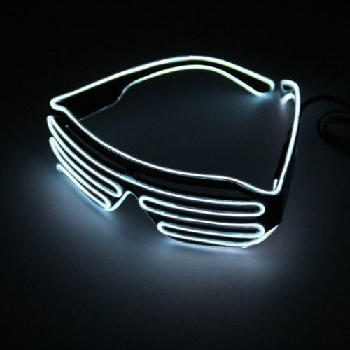 Neon LED Light Up Shutter EL Wire Glasses Glow Frame Dance Party Nightclub Hot