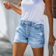 thumbnail image 3 of 2023 Summe Pantalones cortos de mezclilla para mujer Pantalones cortos rasgados de moda casual vintage para mujer, 3 of 4