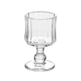 thumbnail image 1 of Vintage Ribbed Goblets, Clear Footed Glass Cup Embossed Drinkware Stemware 6 oz, 1 of 7