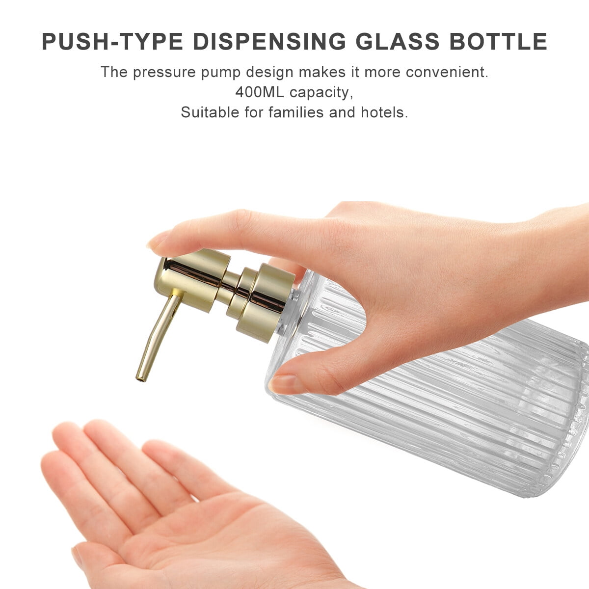 TAILTOSS 1Set Golden Glass Travel Bottle with Press Pump Convenient Cosmetic Storage Container for Home Or Hotel