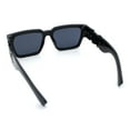 thumbnail image 7 of Locs Mens Bold Gothic Logo Thick Arm Horn Rim Gangster All Black Sunglasses [57mm] Black Gunmetal, 7 of 7