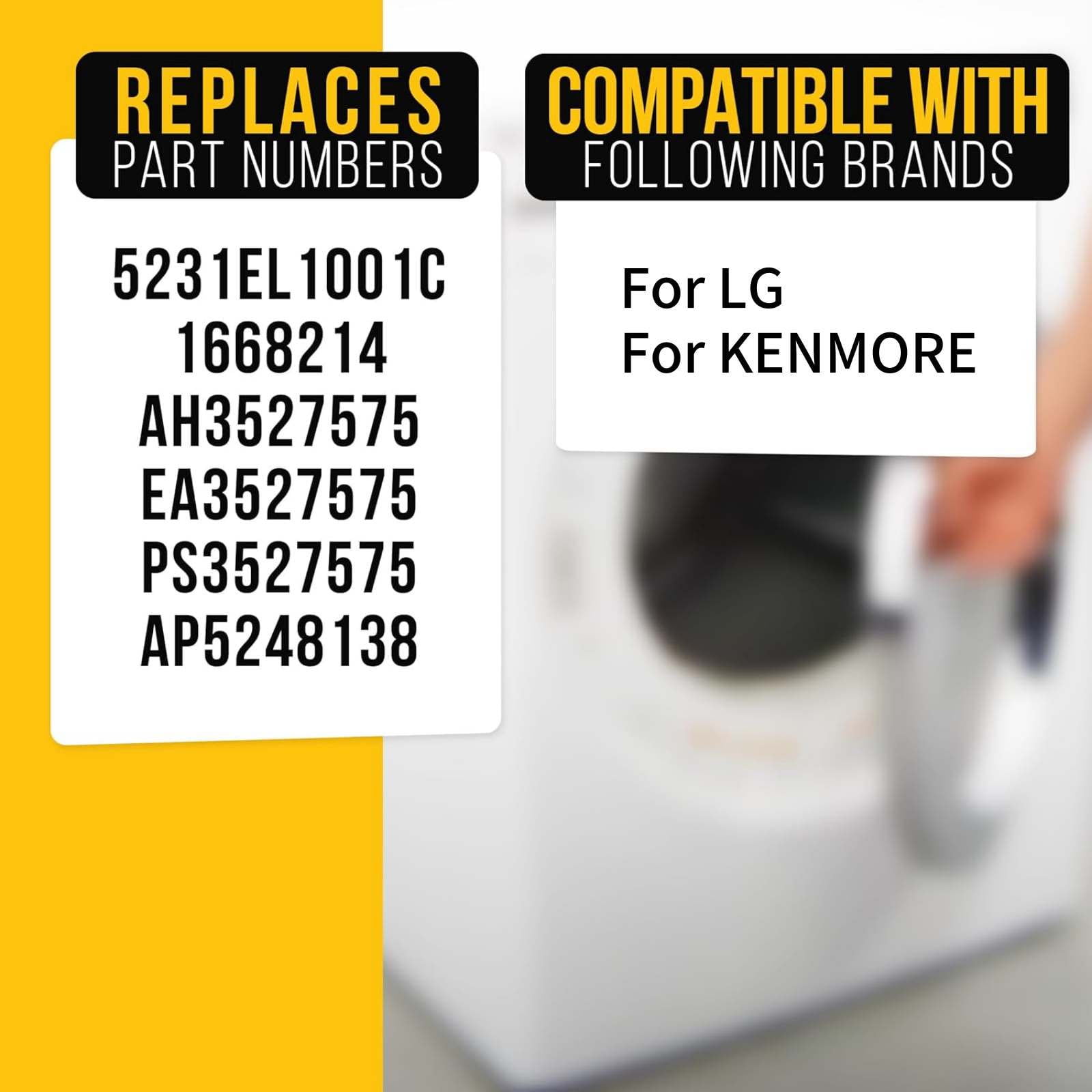 APPLAYERR Dryer Lint Screen Filter for LG Kenmore Improves Airflow Extends Drying Time Efficiency Maintenance Economical