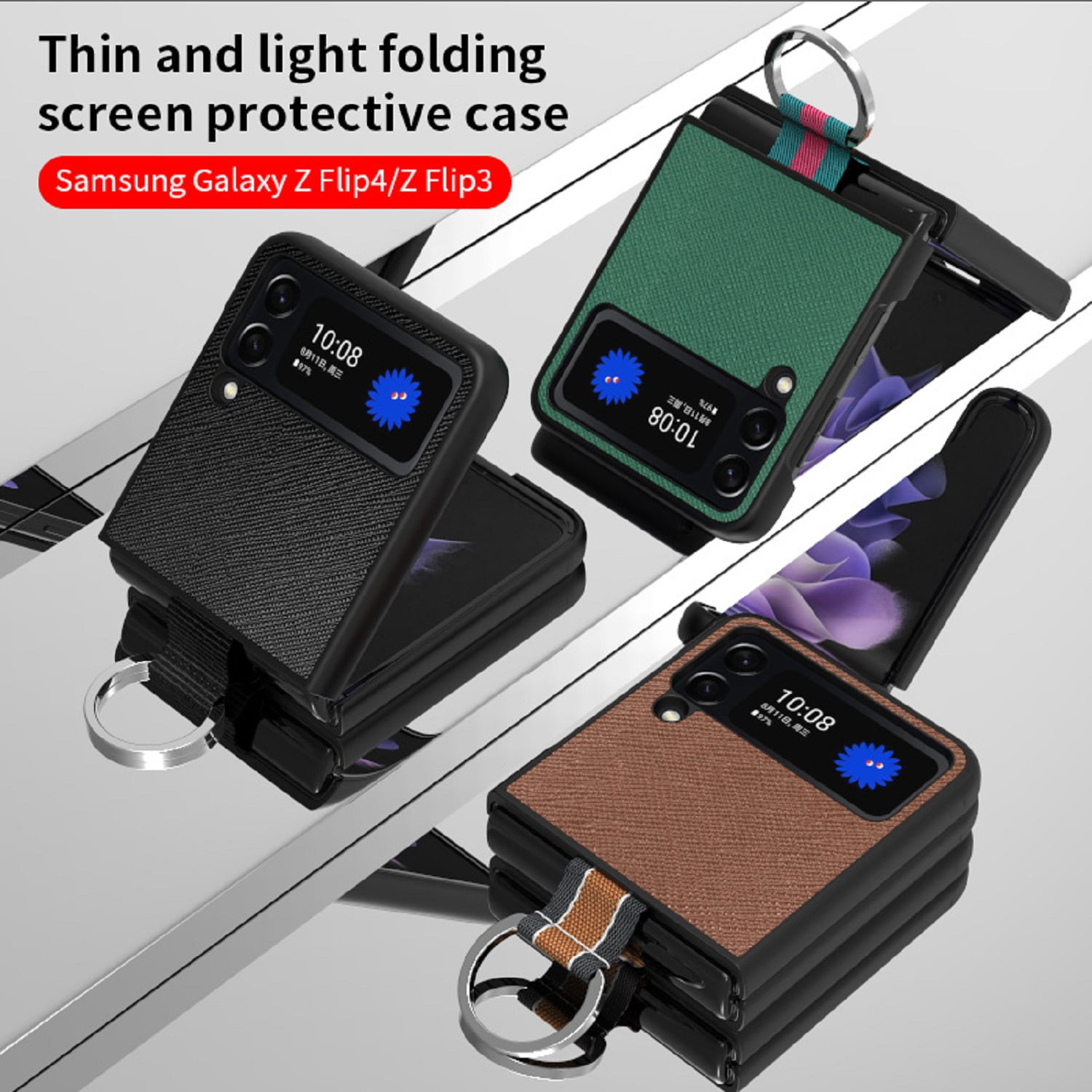 (❌Last 1 left❌) HOT SALE Samsung galaxy Z flip 3 LV pattern luxury leather  ring case