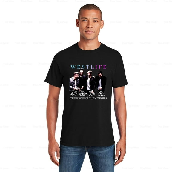 WéarCLOTHING Westlife Band Signatures T-Shirt Music, Boy Band, Unisex, Black, Cotton , for Unisex, up to size 5XL