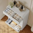 thumbnail image 3 of 6 Drawer Dresser, 44" Tall Modern Chest of Drawers, Wood Drawer Organizer for Bedroom, Curved Edge Design, Farmhouse Style Dresser for Bedroom, Living Room, or Hallway (White Finish), 3 of 7