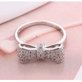 thumbnail image 2 of Bow Ring For Women Electroplated Platinum Copper Bowknot Ring With Zircon Inlay Fashion Jewelry Elegant Choice, 2 of 5