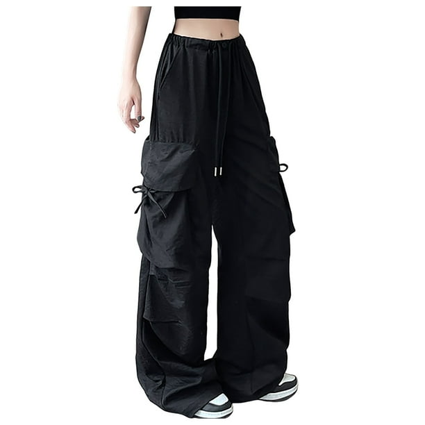 Pantalones de trabajo de cintura alta con bolsillos para mujer - 55 % algodón/45 % poliéster, cierre con botones, pierna recta, aptos para la oficina/uso diario