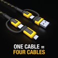 thumbnail image 3 of Cable DEWALT 4 en 1 tipo C/Micro USB/USB para iPhone 16 15 iPad, 3 of 9