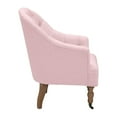 thumbnail image 5 of Rustic Manor Saoirse Upholstered Linen Button Tufted Accent Armchair with Casters, Pink, 5 of 9