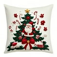 thumbnail image 1 of Juego de fundas de almohada navideñas con copos de nieve, renos y Papá Noel, ideales para decorar el sofá y el dormitorio., 1 of 2