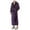 a-Purple31291, variant on VNKIDY Men's Pajama Winter Plush Solid Color Thicken Nightrobe With Fuzzy Hem Long Sleeve Full Length Robe With Belt Design For Home Wear Casual Homewear