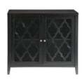 thumbnail image 2 of Benjara Storage Cabinet with 2 Doors and Quatrefoil Design, Black, 2 of 5