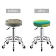 thumbnail image 5 of Round Bar Stool Seat Covers, Teal To Yellow Gradient Elastic Round Chair Cover Stool Seat Slipcover Bar Stool Cushions Round Pad for 12-14 inch, 5 of 7