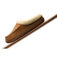thumbnail image 5 of Needbo Men's Moccasin Slippers Faux Leather Fuzzy Lined House Shoes Warm Memory Foam Indoor Outdoor Brown, Size 6-7, 5 of 7
