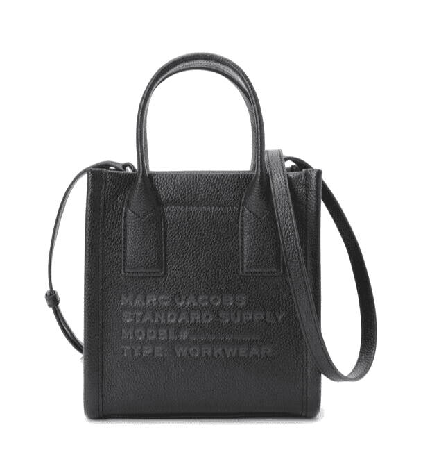Marc Jacobs The Mini Turnlock Leather Crossbody Tote Bag In Black