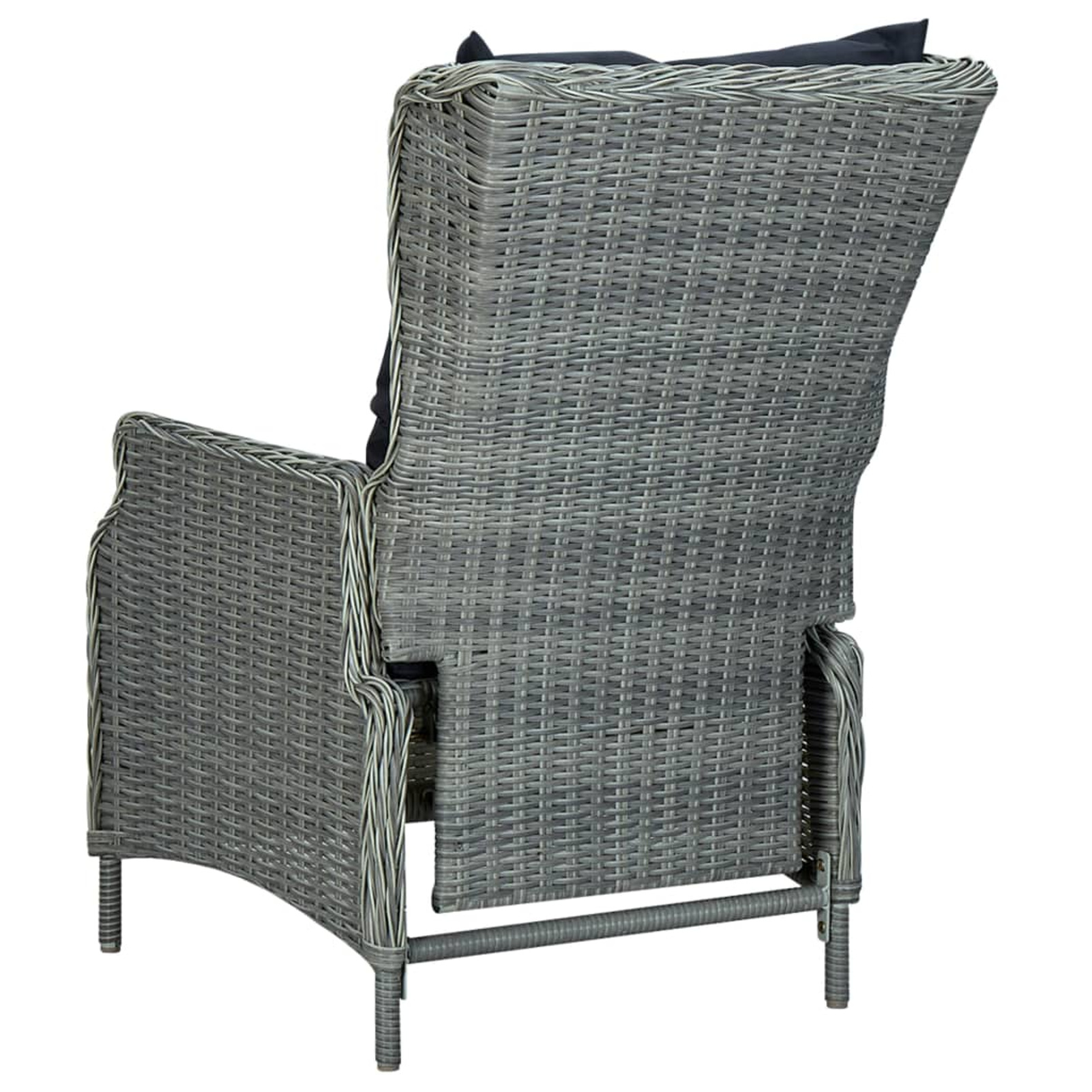 Suzicca Reclining Patio Chair with Cushions Poly Rattan Gray - image 5 of 7
