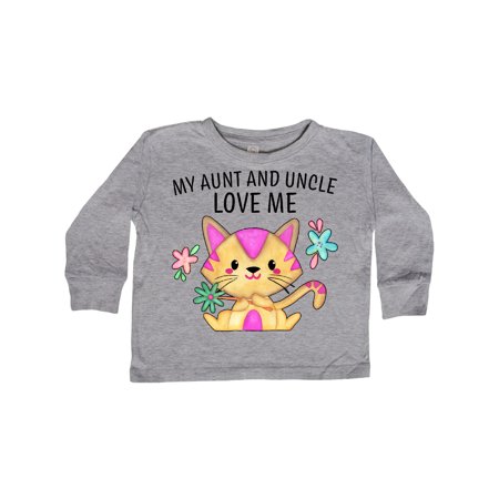 

Inktastic My Aunt and Uncle Love Me with Cute Kitten and Flowers Gift Toddler Boy or Toddler Girl Long Sleeve T-Shirt