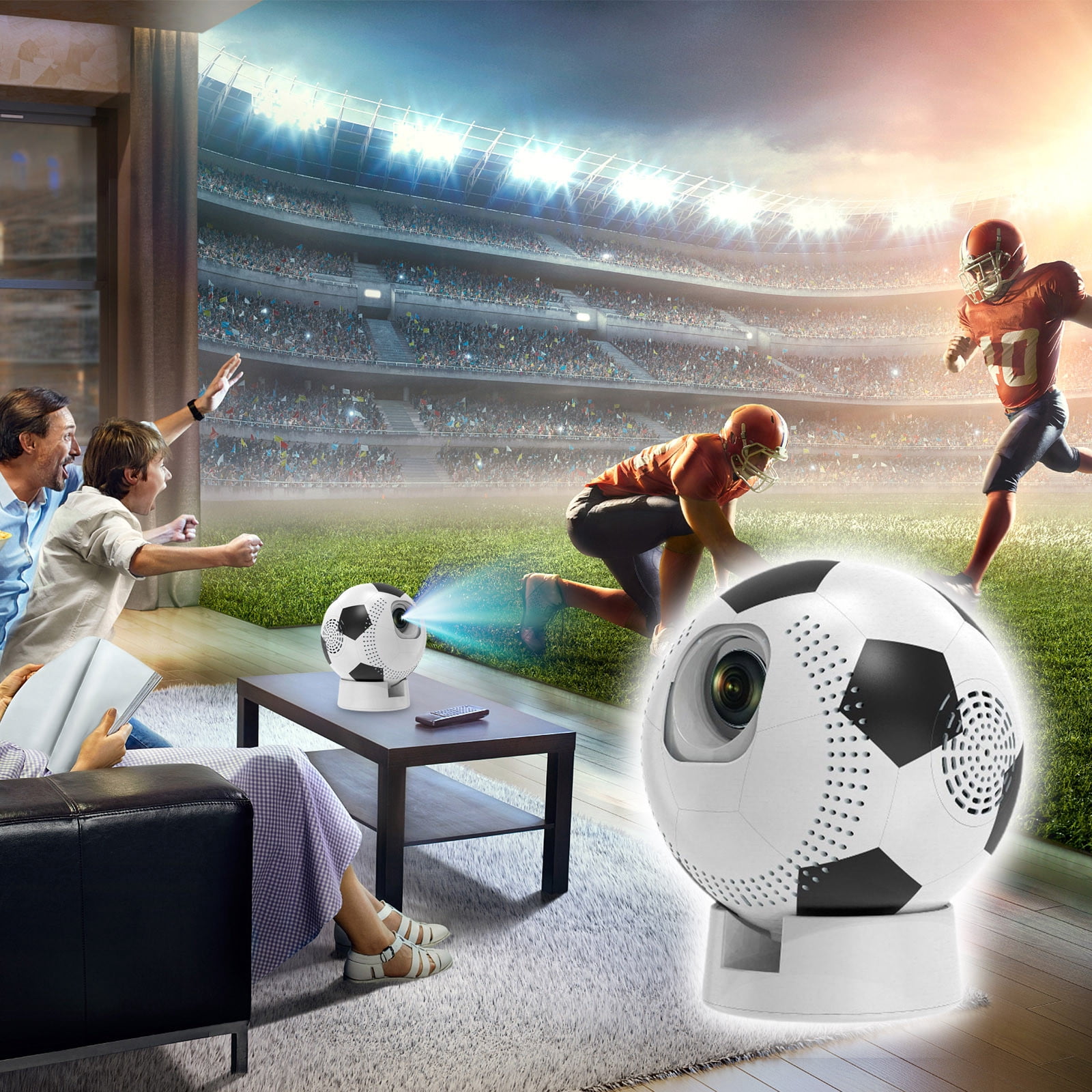 Nkmbld Smart Projector with WiFi and Bluetooth, Portable Movie Projector, Compatible with iOS/Android/Windows/TV Stick/Box/Usb/HDMI for Home Entertainment