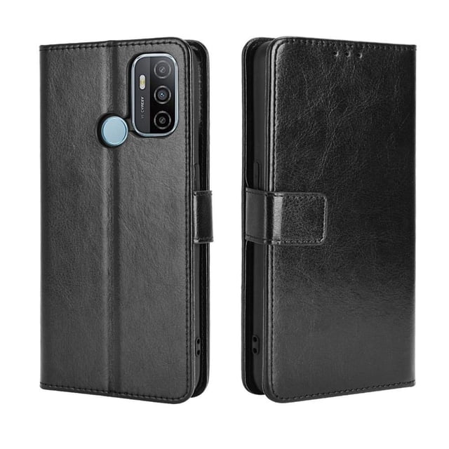 Funda tipo libro para OPPO A53S/A33, cartera todo‑en‑uno, funda multifuncional con tarjetero y correa de muñeca desmontable