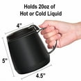 thumbnail image 3 of Rehabilitation Advantage Insulated Wide Body Mug (20oz), Black, 3 of 5
