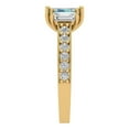 thumbnail image 3 of 1.88 ct Emerald Cut Blue Moissanite 3 Stone 18K Yellow Gold Womens Engagement Ring, 3 of 6