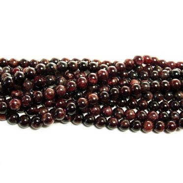 Genuine Dark Red Garnet 8mm Round Loose Beads – Natural Gemstone For Jewelry Making, 15" Strand