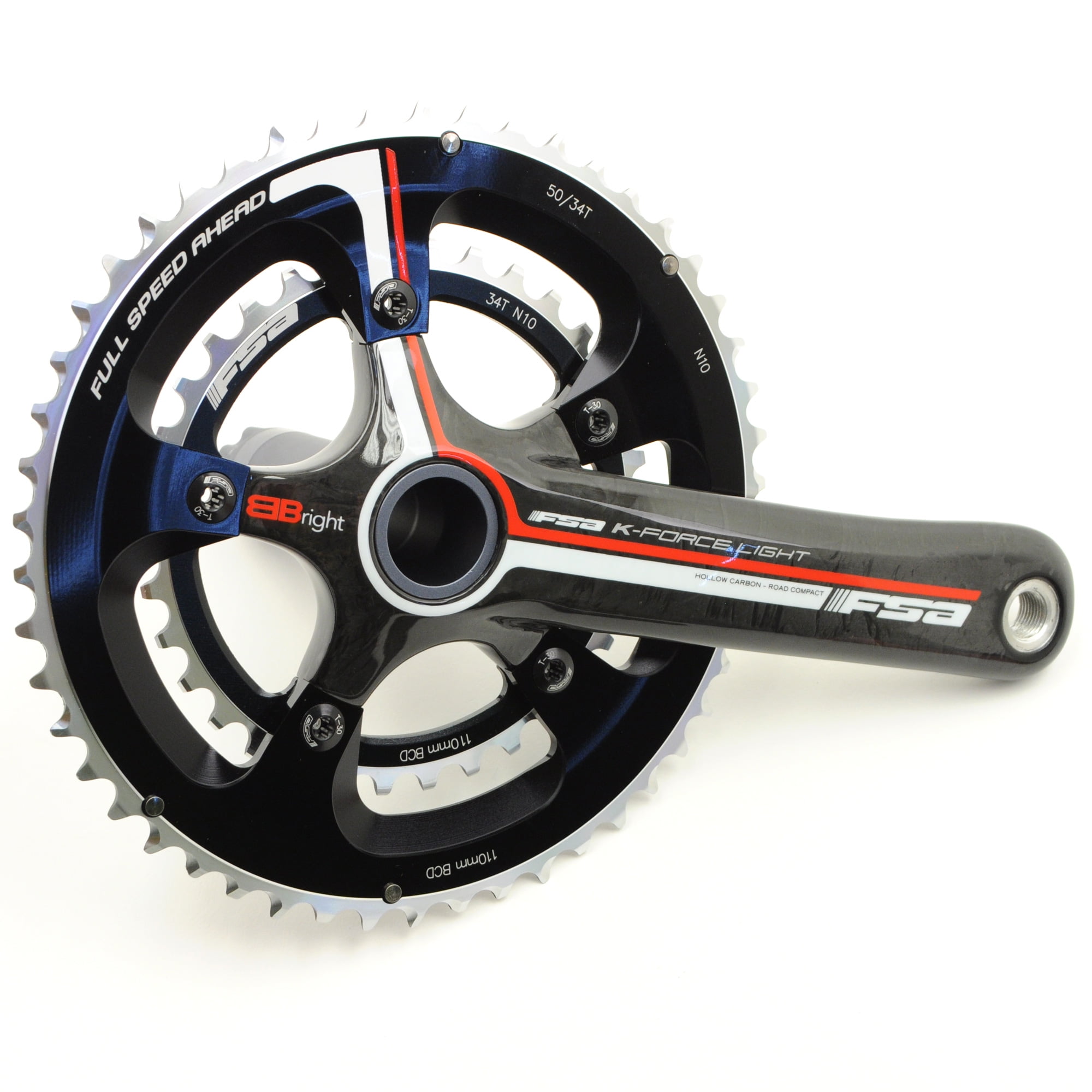 FSA K-ForceTeam カーボンクランク 4iiii 170 50/34 FSA K-Force Light BBright Carbon Road Bike Crankset 50/34