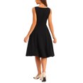 thumbnail image 3 of INSPIRE CHIC Sleeveless Work Dress for Women's Boat Neck High Waist Fit and Flare Dresses, 3 of 5