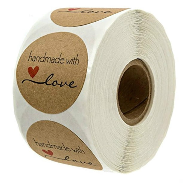 Yuarrent 500 piezas de pegatinas de amor, etiquetas de papel Kraft de moda, lujoso fondo dorado, impresión transparente, etiqueta de regalo para el Día Artesanía No.1 Yuarrent HA041484-01