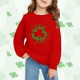 thumbnail image 2 of Mercatoo Kids St 𝐏atricks Day Sweatshirt Clothes Girls Boys Long Sleeve Crewneck Pullover Toddler Green Cloverss Shirt Tops, 2 of 6