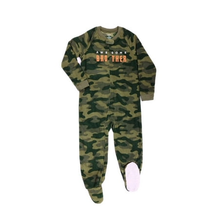 Carter's Awesome Brother Toddler Boy's Fleece Camo Pajama Sleeper, Size 4T