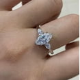 thumbnail image 4 of Cora Jewellery 2CT Marquise Moissanite 3 Stone Engagement Ring For Women, 14K White Gold, 4 of 6