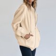 thumbnail image 4 of Abrigo Ropa informal para mujer, ajuste holgado, estilo Y2K, con abertura lateral, traje deportivo (Beige L) Kuymtek Beige T L para Mujer, 4 of 5