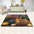 thumbnail image 2 of Dreamtimes Autumn Pumpkin Flower Area Rug 72x48in Fall Garden Non-Slip Floor Carpet Comfort Floor Mats Decor for Indoor Living Dining Room and Bedroom Area, 2 of 7